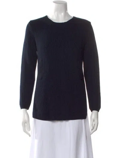 Pre-owned S Max Mara Virgin Wool Crew Neck Sweater In Blue