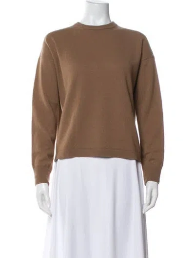 Pre-owned 's Max Mara Virgin Wool Crew Neck Sweater In Brown