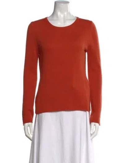 Pre-owned S Max Mara Virgin Wool Crew Neck Sweater In Orange