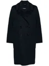 's Max Mara Virgin Wool Double-breasted Coat In Blue