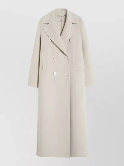 S Max Mara Virgin Wool Double-breasted Coat In Neutral