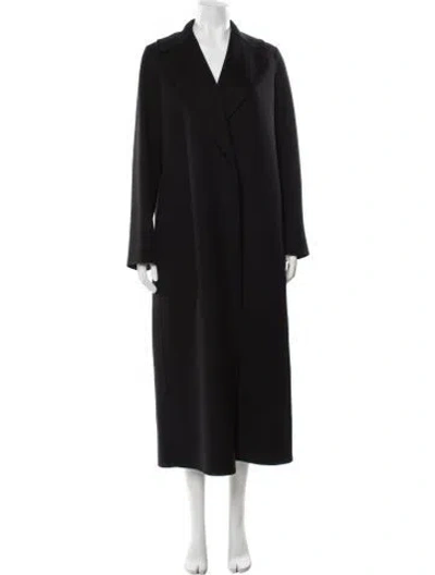 Pre-owned S Max Mara Virgin Wool Faux Fur Coat W/ Tags In Black