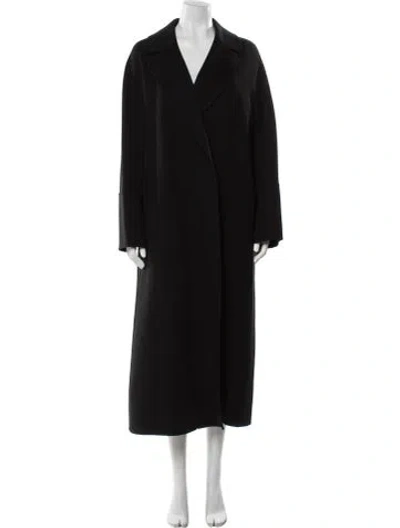 Pre-owned S Max Mara Virgin Wool Faux Fur Coat W/ Tags In Black