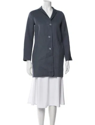 Pre-owned S Max Mara Virgin Wool Jacket In Blue