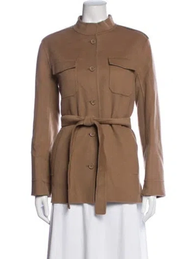 Pre-owned S Max Mara Virgin Wool Jacket In Brown