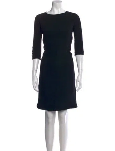 Pre-owned 's Max Mara Virgin Wool Knee-length Dress In Black