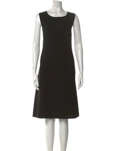 Pre-owned 's Max Mara Virgin Wool Knee-length Dress In Black