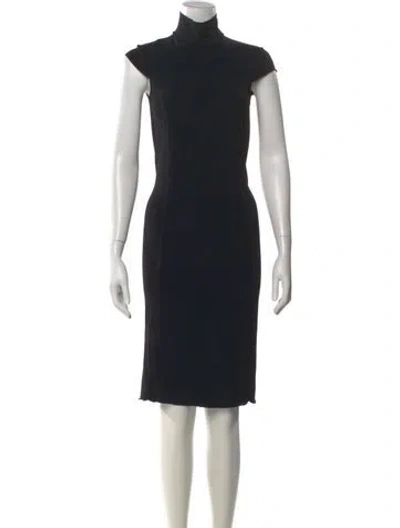 Pre-owned 's Max Mara Virgin Wool Knee-length Dress In Black
