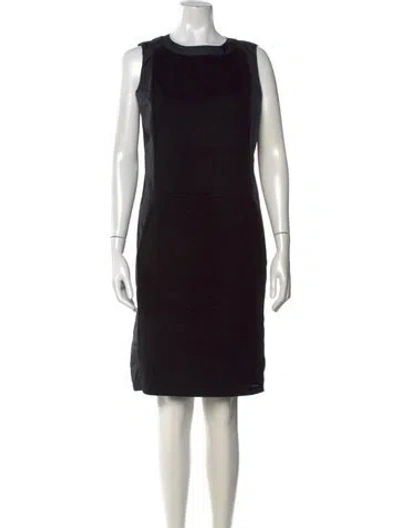 Pre-owned S Max Mara Virgin Wool Knee-length Dress In Black