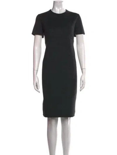 Pre-owned S Max Mara Virgin Wool Knee-length Dress In Grey