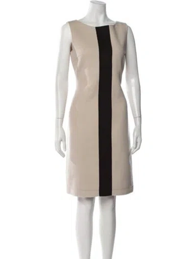 Pre-owned S Max Mara Virgin Wool Knee-length Dress In Grey