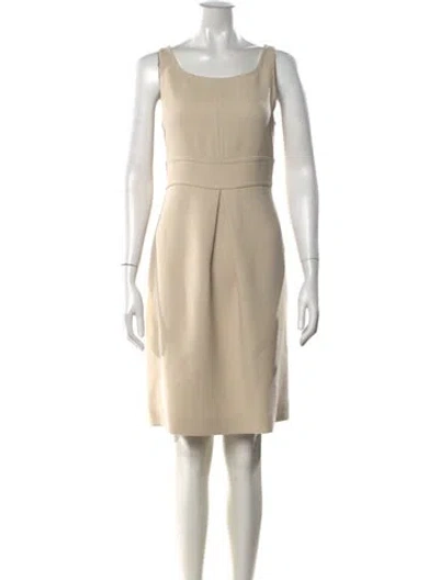 Pre-owned S Max Mara Virgin Wool Knee-length Dress In Neutrals