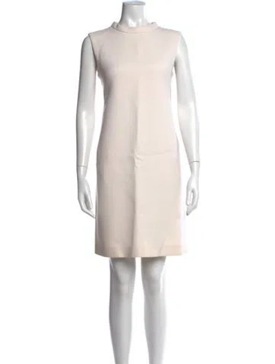 Pre-owned S Max Mara Virgin Wool Knee-length Dress In Neutrals