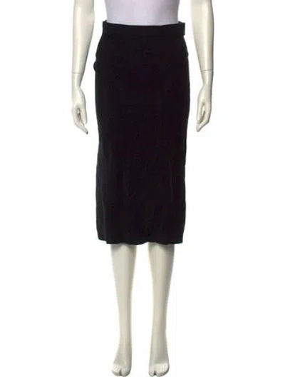 Pre-owned S Max Mara Virgin Wool Knee-length Skirt In Black
