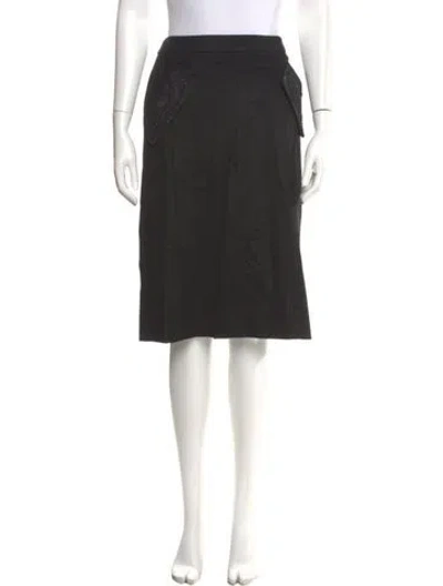 Pre-owned 's Max Mara Virgin Wool Knee-length Skirt In Black