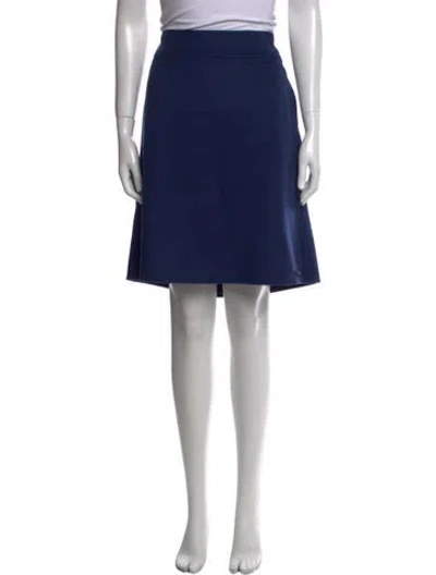 Pre-owned 's Max Mara Virgin Wool Knee-length Skirt In Blue