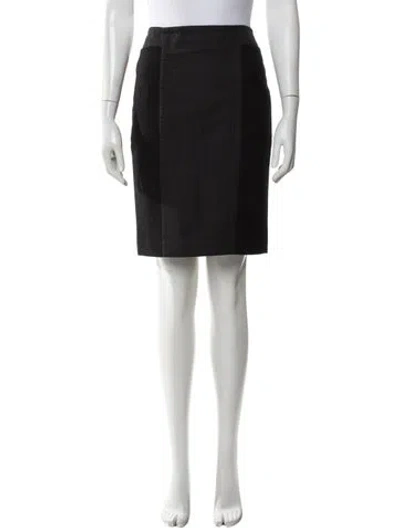 Pre-owned 's Max Mara Virgin Wool Knee-length Skirt In Grey