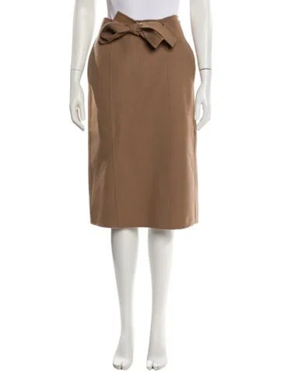 Pre-owned 's Max Mara Virgin Wool Knee-length Skirt In Neutrals