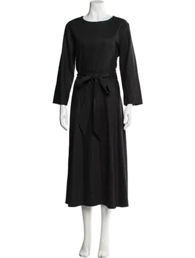 Pre-owned S Max Mara Virgin Wool Long Dress In Grey