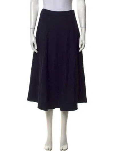 Pre-owned S Max Mara Virgin Wool Midi Length Skirt In Blue