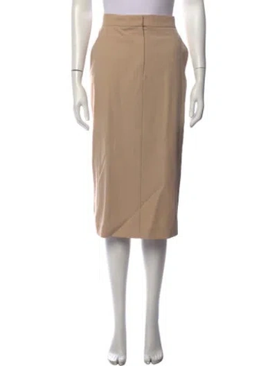 Pre-owned S Max Mara Virgin Wool Midi Length Skirt In Neutrals