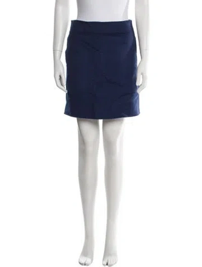 Pre-owned S Max Mara Virgin Wool Mini Skirt In Blue