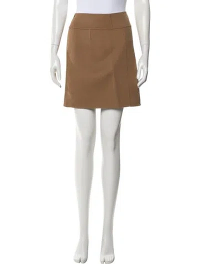 Pre-owned 's Max Mara Virgin Wool Mini Skirt In Neutrals
