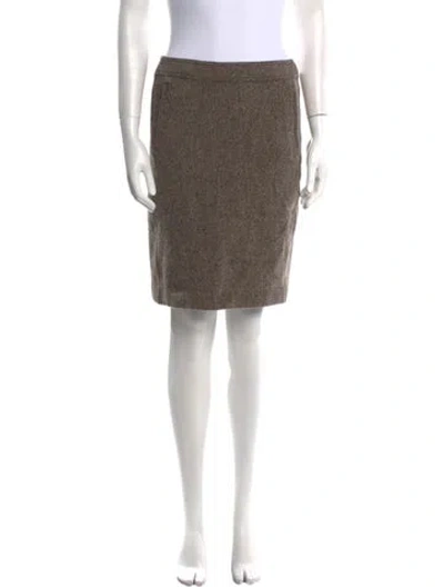 Pre-owned S Max Mara Virgin Wool Mini Skirt In Neutrals