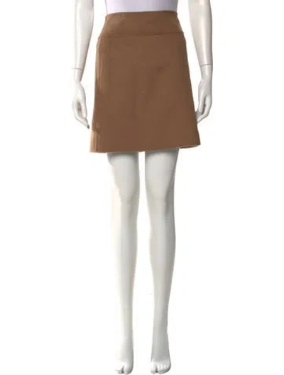 Pre-owned 's Max Mara Virgin Wool Mini Skirt In Neutrals