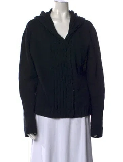 Pre-owned S Max Mara Virgin Wool Open Front Sweater In Blue