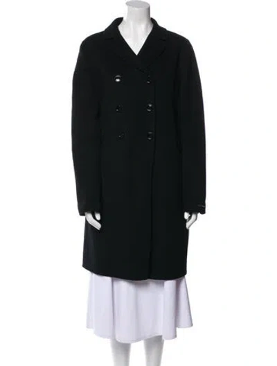 Pre-owned S Max Mara Virgin Wool Peacoat In Black