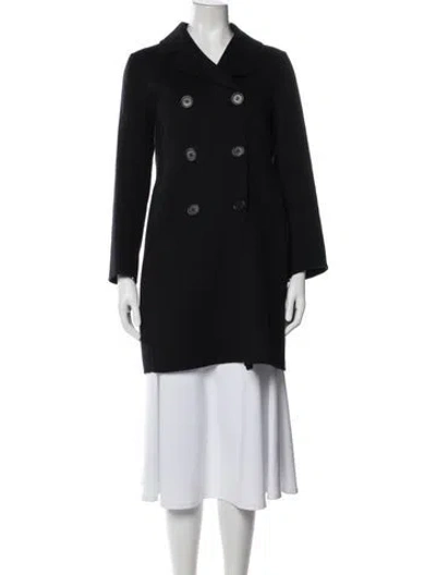 Pre-owned 's Max Mara Virgin Wool Peacoat In Blue