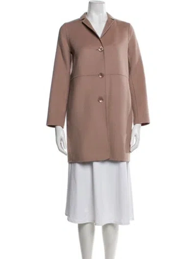 Pre-owned S Max Mara Virgin Wool Peacoat In Neutrals