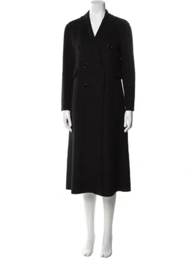 Pre-owned 's Max Mara Virgin Wool Peacoat W/ Tags In Black