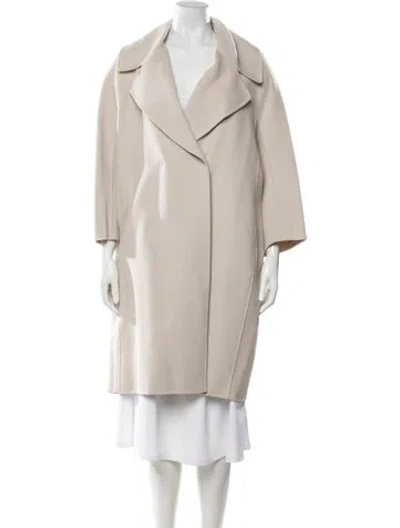 Pre-owned S Max Mara Virgin Wool Performance Coat In Neutrals