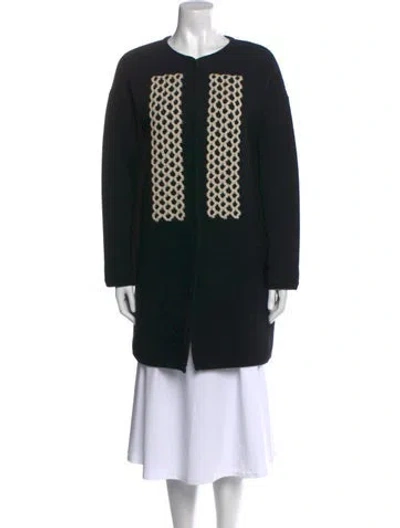 Pre-owned S Max Mara Virgin Wool Printed Sweater In Black