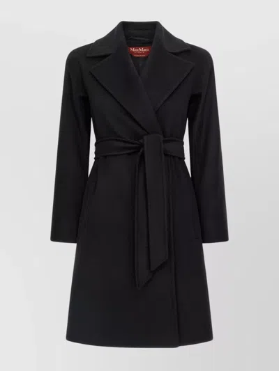 S Max Mara Virgin Wool Single Breasted Coat In Black