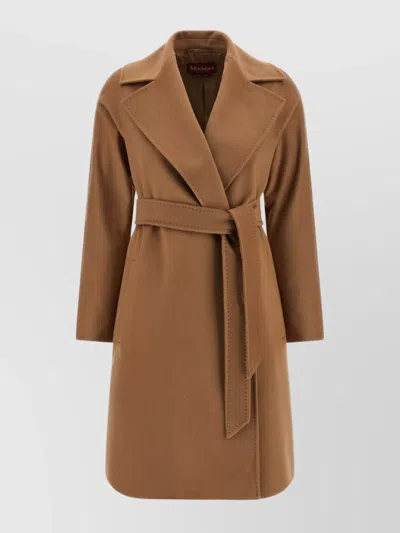 S Max Mara Virgin Wool Single-breasted Coat In Brown