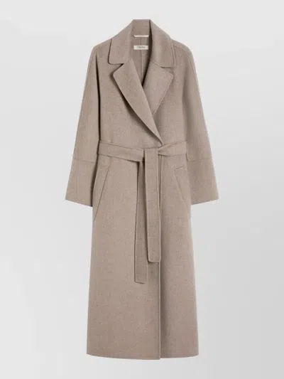 S Max Mara Virgin Wool Single-breasted Coat In Brown