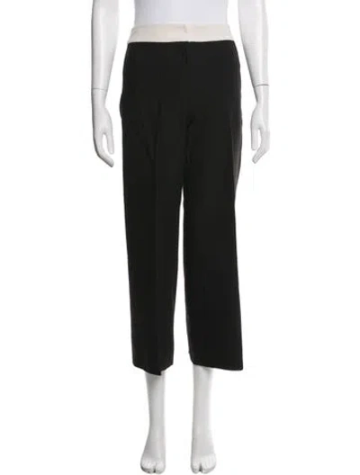 Pre-owned S Max Mara Virgin Wool Straight Leg Pants In Black