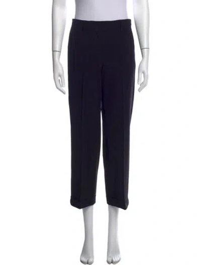 Pre-owned S Max Mara Virgin Wool Straight Leg Pants In Blue
