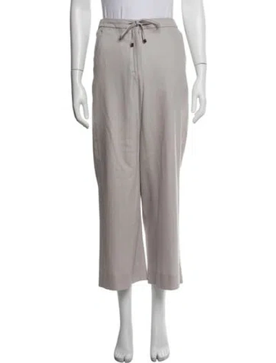 Pre-owned S Max Mara Virgin Wool Straight Leg Pants In Grey