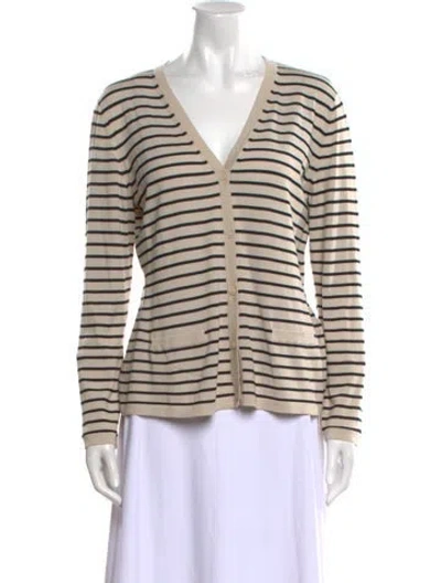 Pre-owned S Max Mara Virgin Wool Striped Sweater W/ Tags In Neutrals