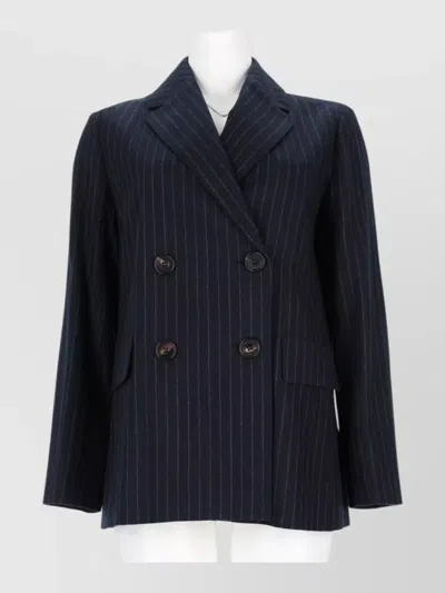 S Max Mara Virgin Wool Suit Jacket In Black