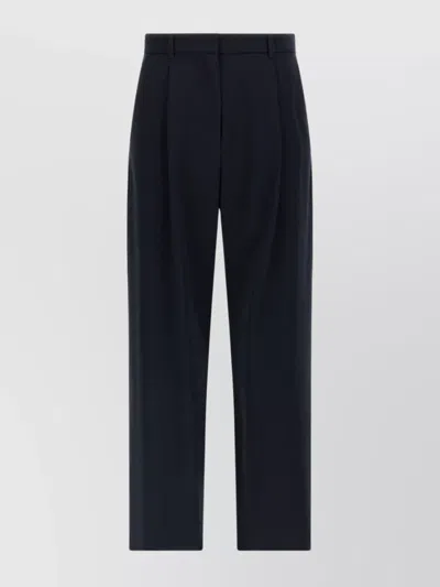S Max Mara Virgin Wool Tailored Trousers In Black
