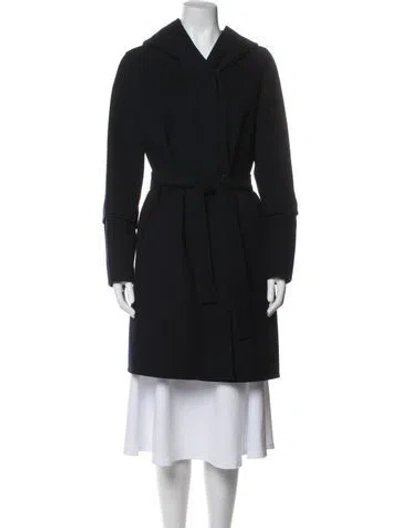 Pre-owned 's Max Mara Virgin Wool Trench Coat In Black