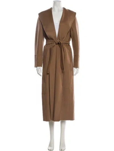 Pre-owned S Max Mara Virgin Wool Trench Coat In Brown