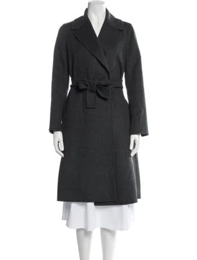 Pre-owned 's Max Mara Virgin Wool Trench Coat In Grey