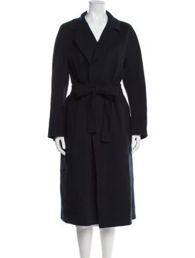 Pre-owned 's Max Mara Virgin Wool Trench Coat In Grey