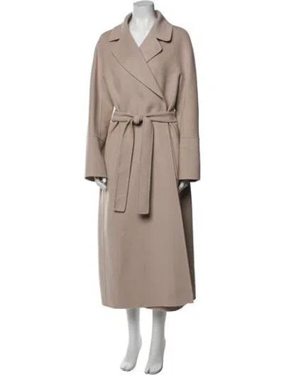 Pre-owned S Max Mara Virgin Wool Trench Coat In Neutrals